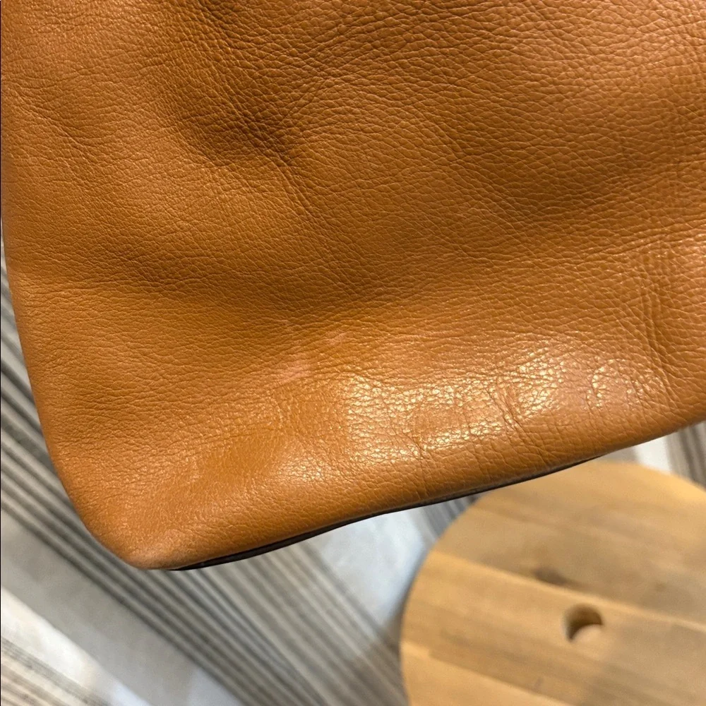 Tory Burch Cognac Leather Hobo with Braided Handle and Tassel